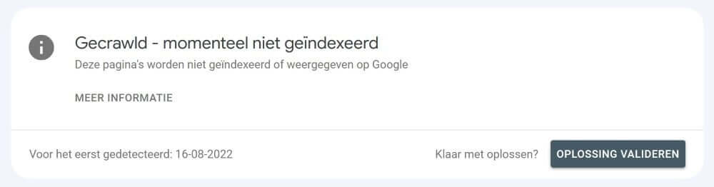 gecrawld - momenteel niet geïndexeerd
