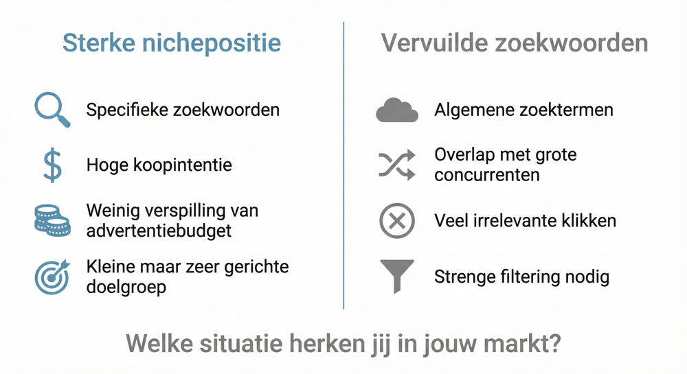 Infographic twee typen nichemarkten