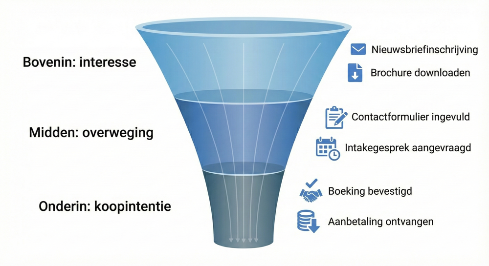 Funnel hiërarchie van conversiesignalen