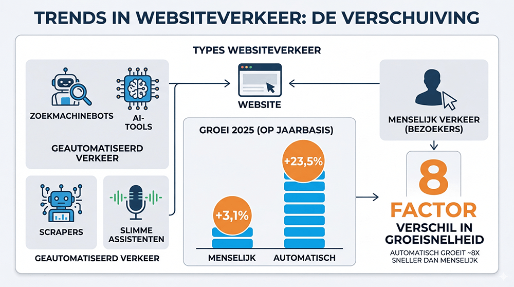 Geautomatiseerd verkeer groeit sneller dan menselijk verkeer